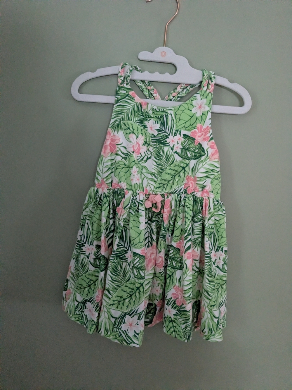 ⭐$7 WHEN BUNDLED ⭐Tommy Bahama Green and Pink Tropical Halter Dress